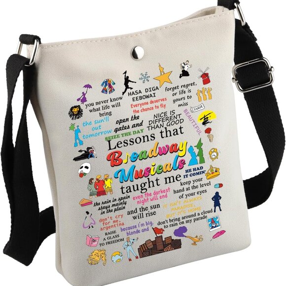 Accessories - Musical Quote Crossbody Bag Womens Waterproof Portable Organizer